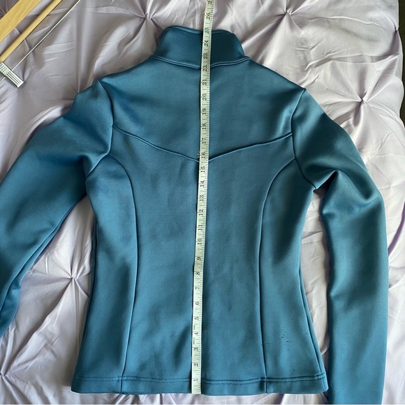Athleta Full Zip Jacket Mock Neck Warm-Up Softshell Slate Blue Women’s Small - Picture 7 of 8